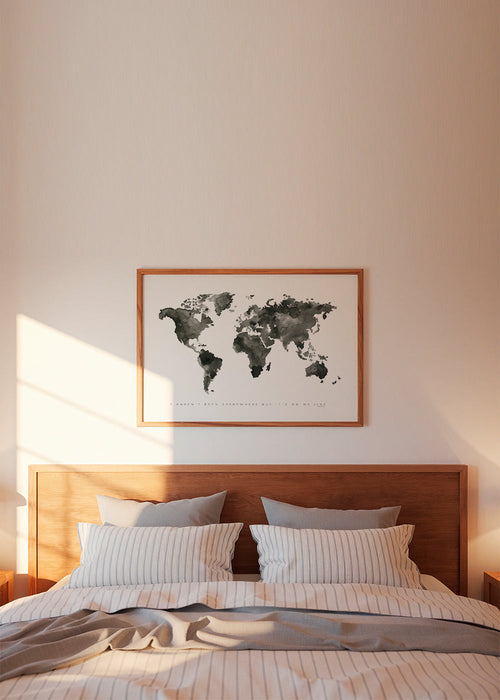 World map monochrome
