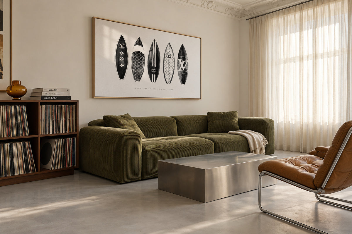 LV Surfboards - Framed canvas in an interior
