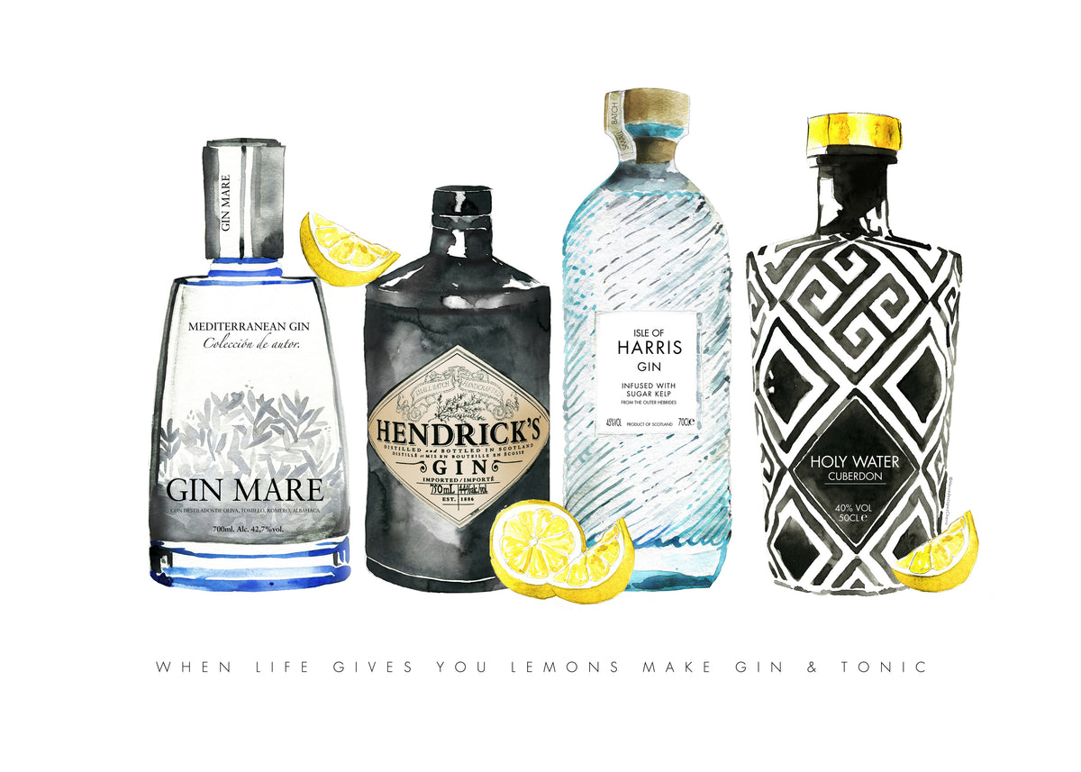 Gin lemons - Unframed art print