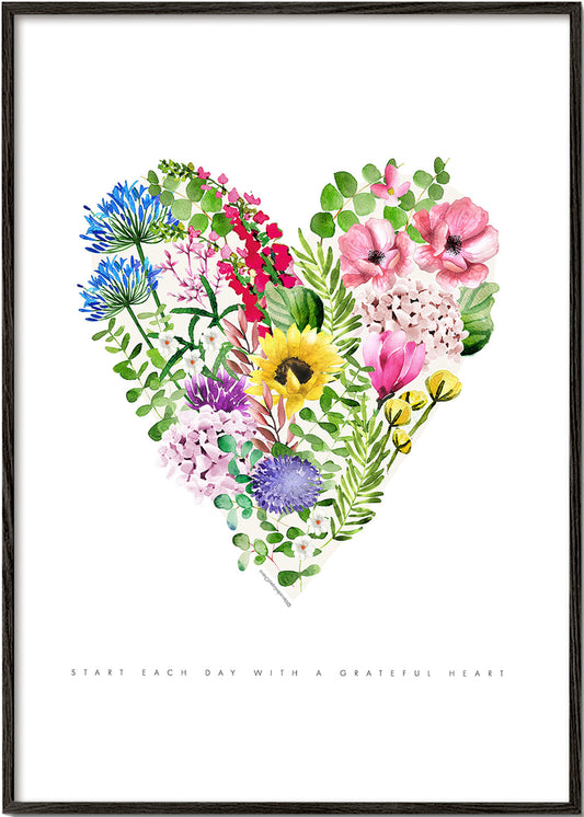 Heart Flowers Sunflower