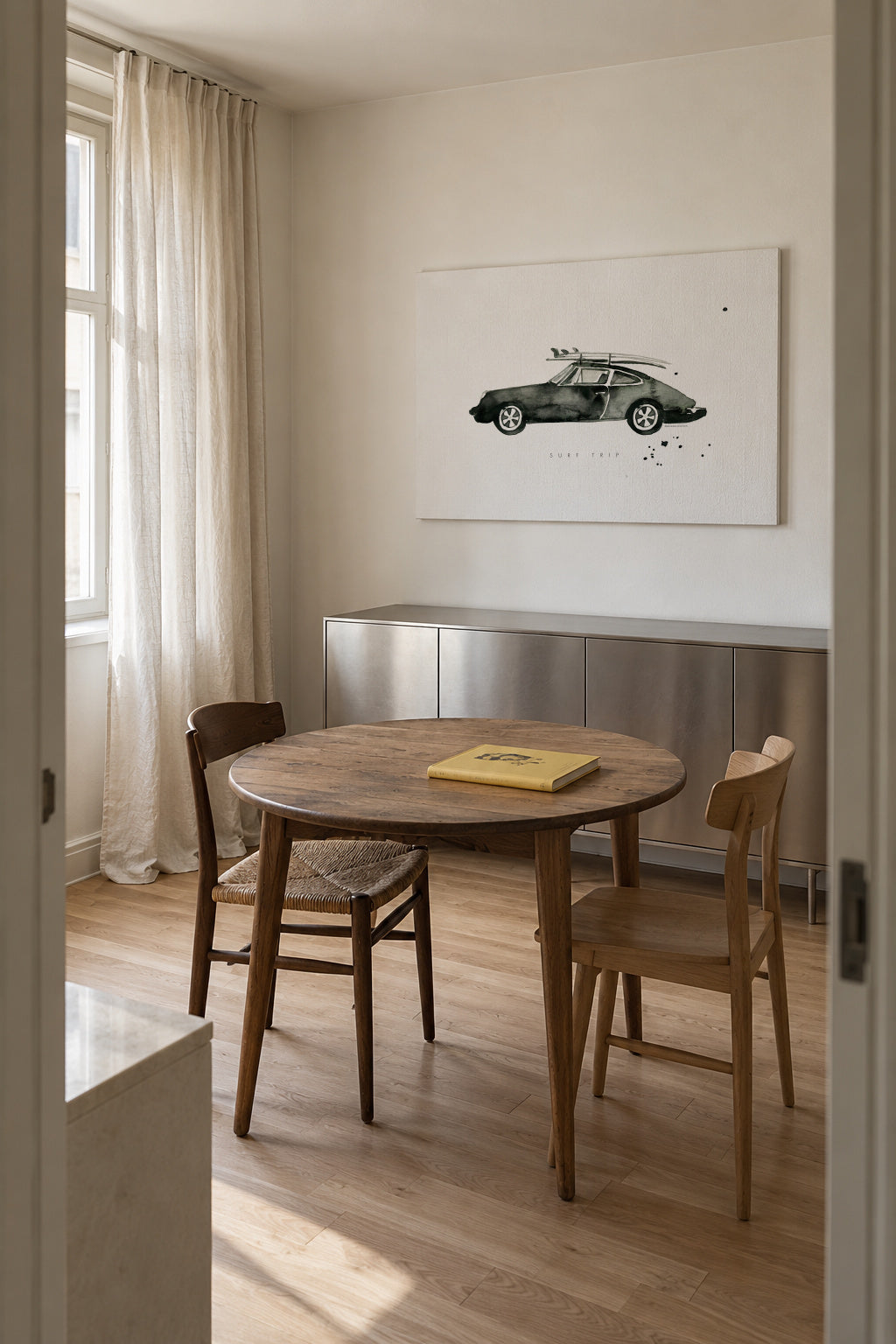 Surf Trip Porsche - Unframed canvas in an interior