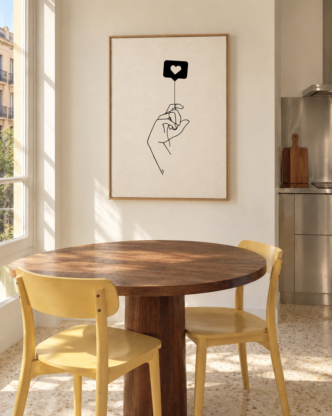 Love is in the air - Framed canvas in an interior