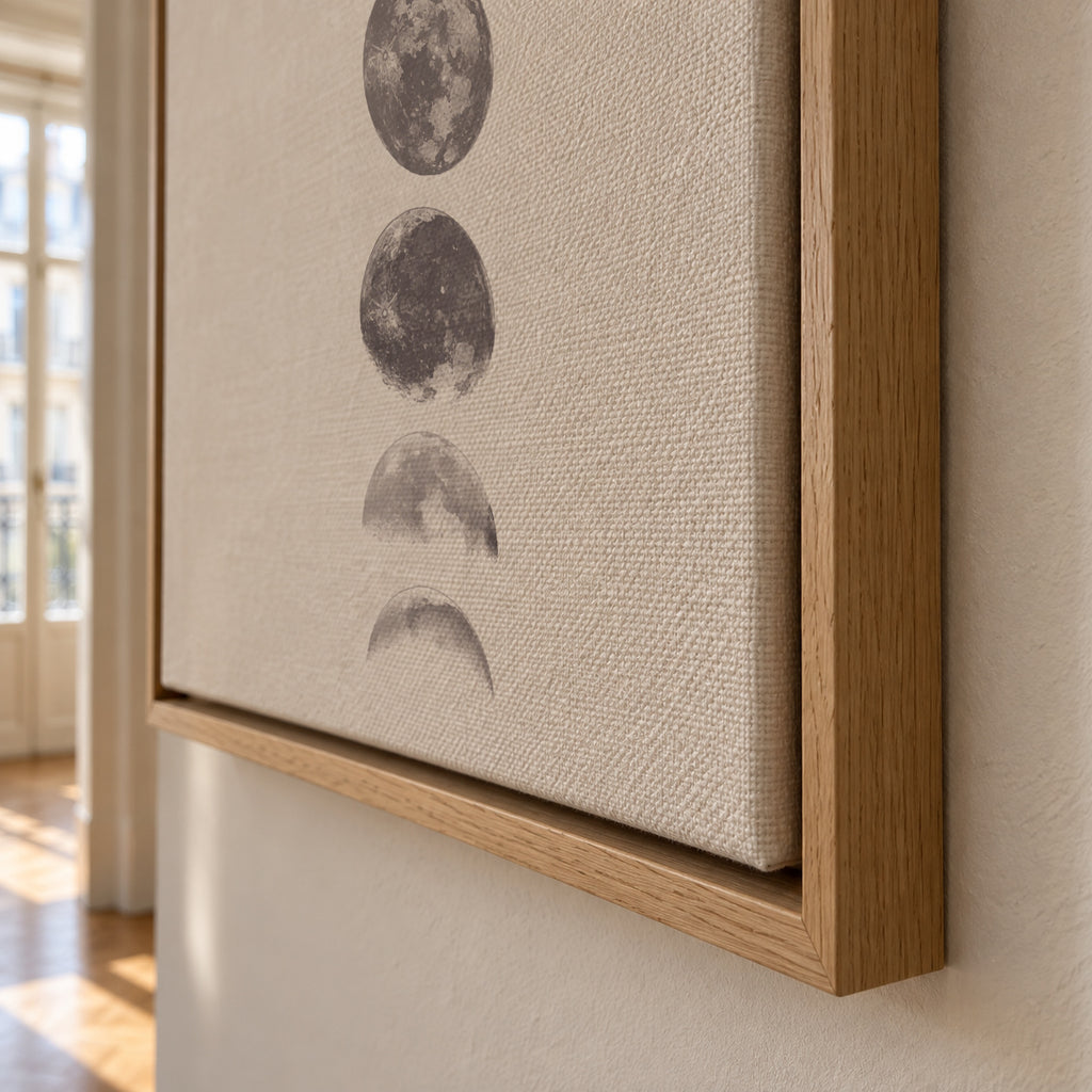 Phases of the moon - Framed canvas detail