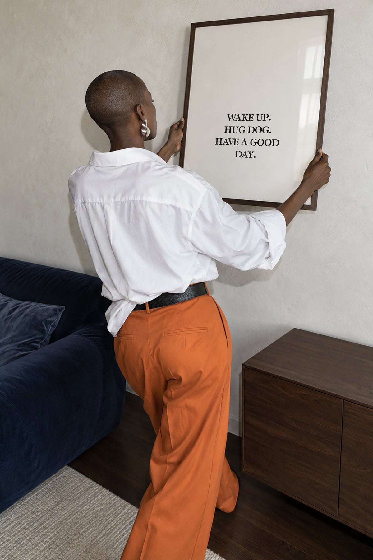 Dog Hug - Framed poster in an interior