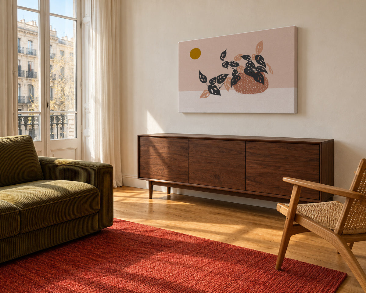 Monkey Mask Plant - Unframed canvas in an interior