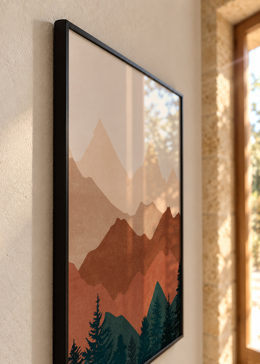 Sunset Peaks 1 - Framed poster detail