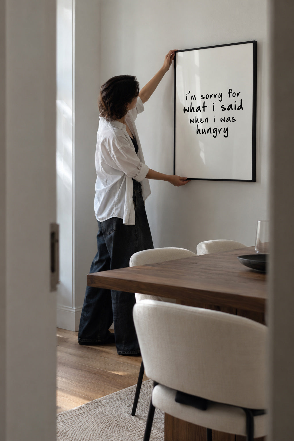 Hungry - Framed poster in an interior