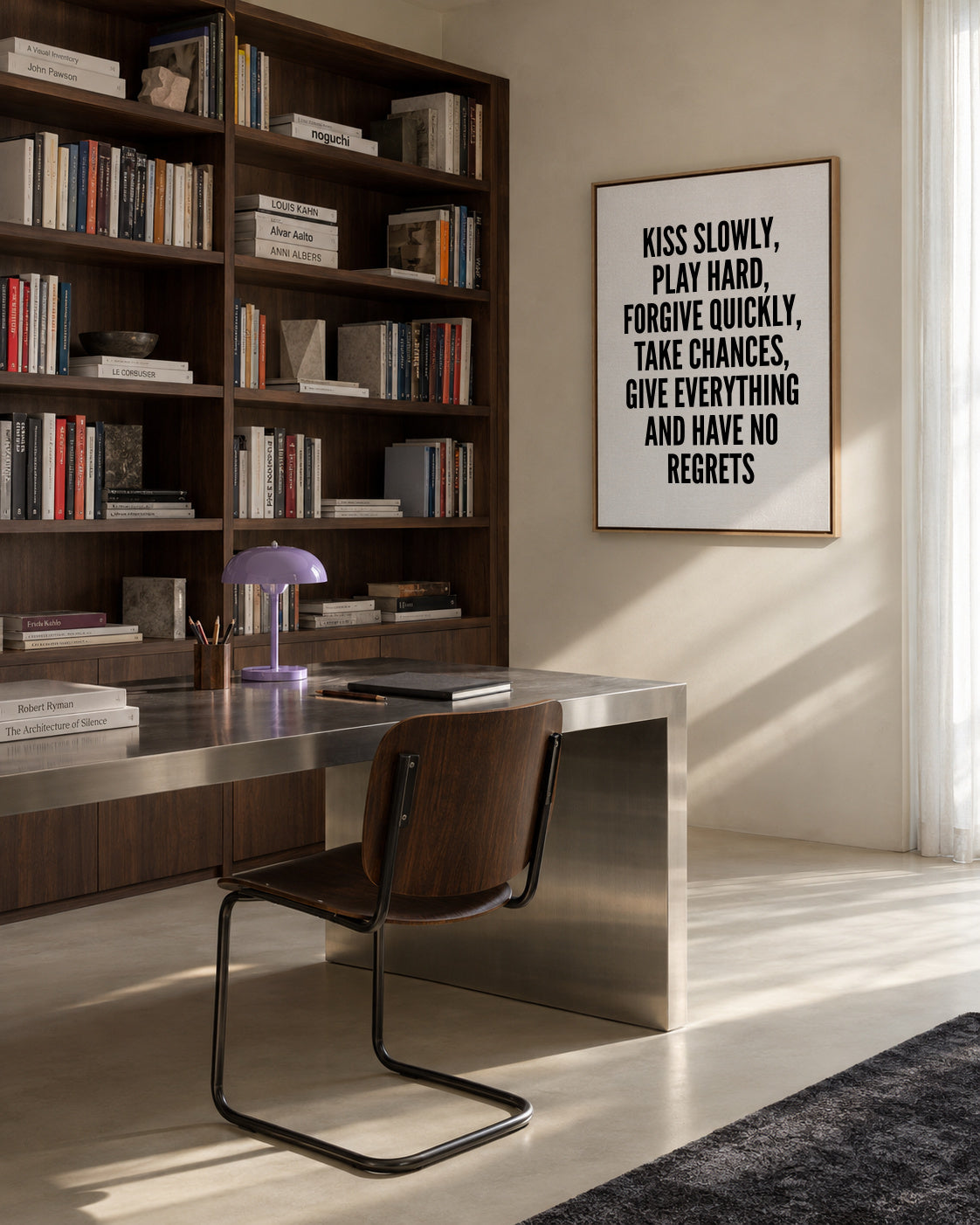Kiss Slowly - Framed canvas in an interior