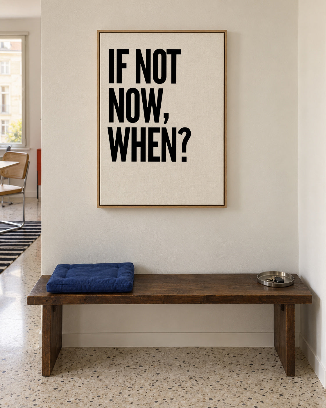 When? - Framed canvas in an interior