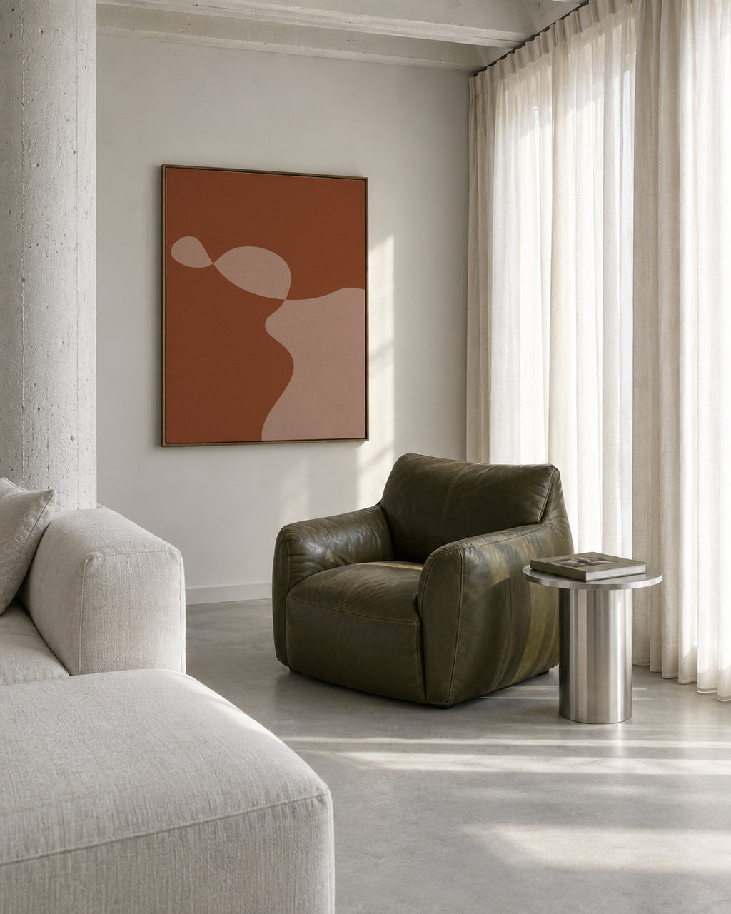 Komorebi II - Framed canvas in an interior
