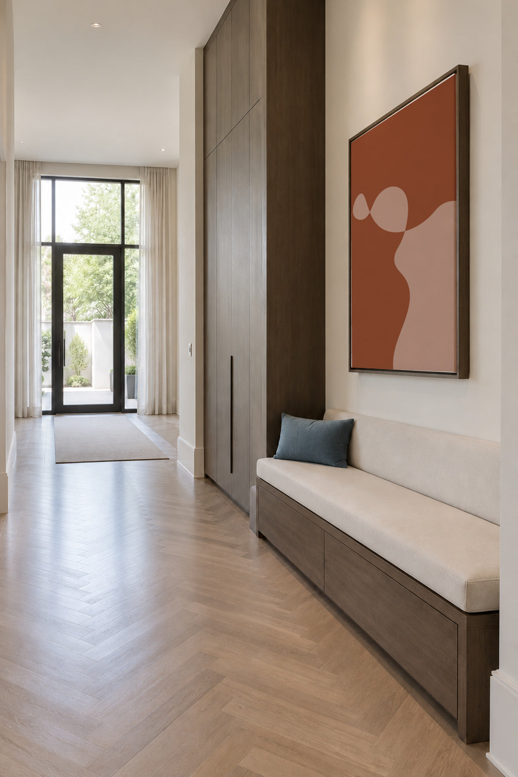 Komorebi II - Framed canvas in an interior