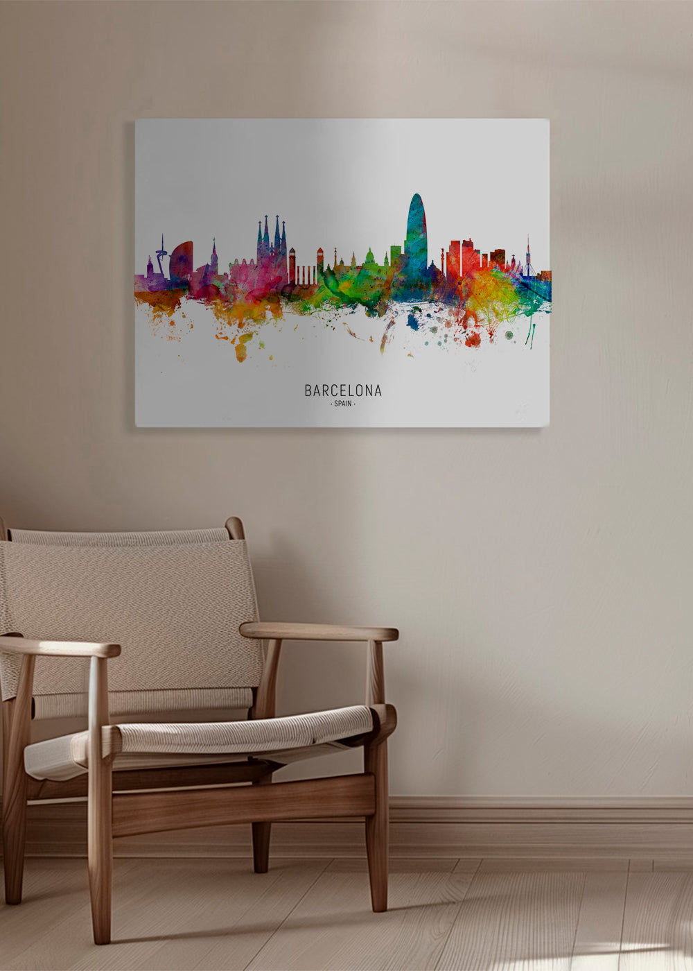 Barcelona skyline multicolour