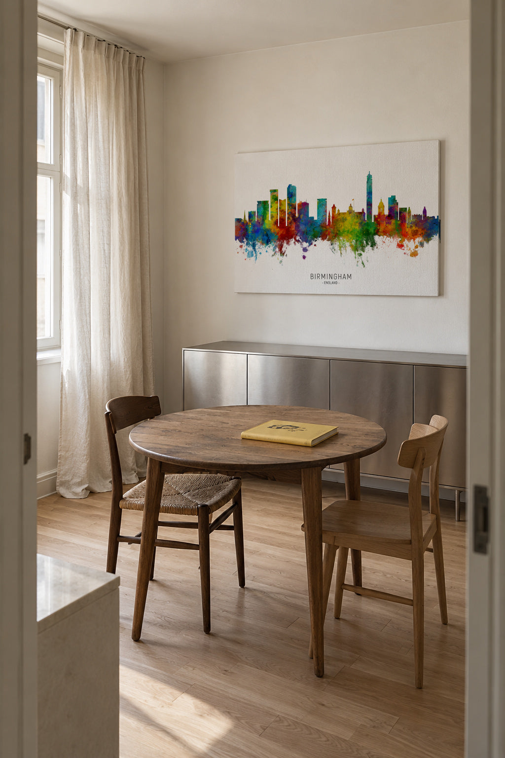 Birmingham Skyline multicolor - Unframed canvas in an interior