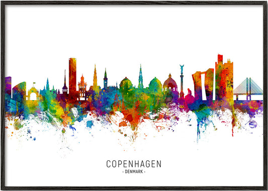 Copenhagen skyline multicolour