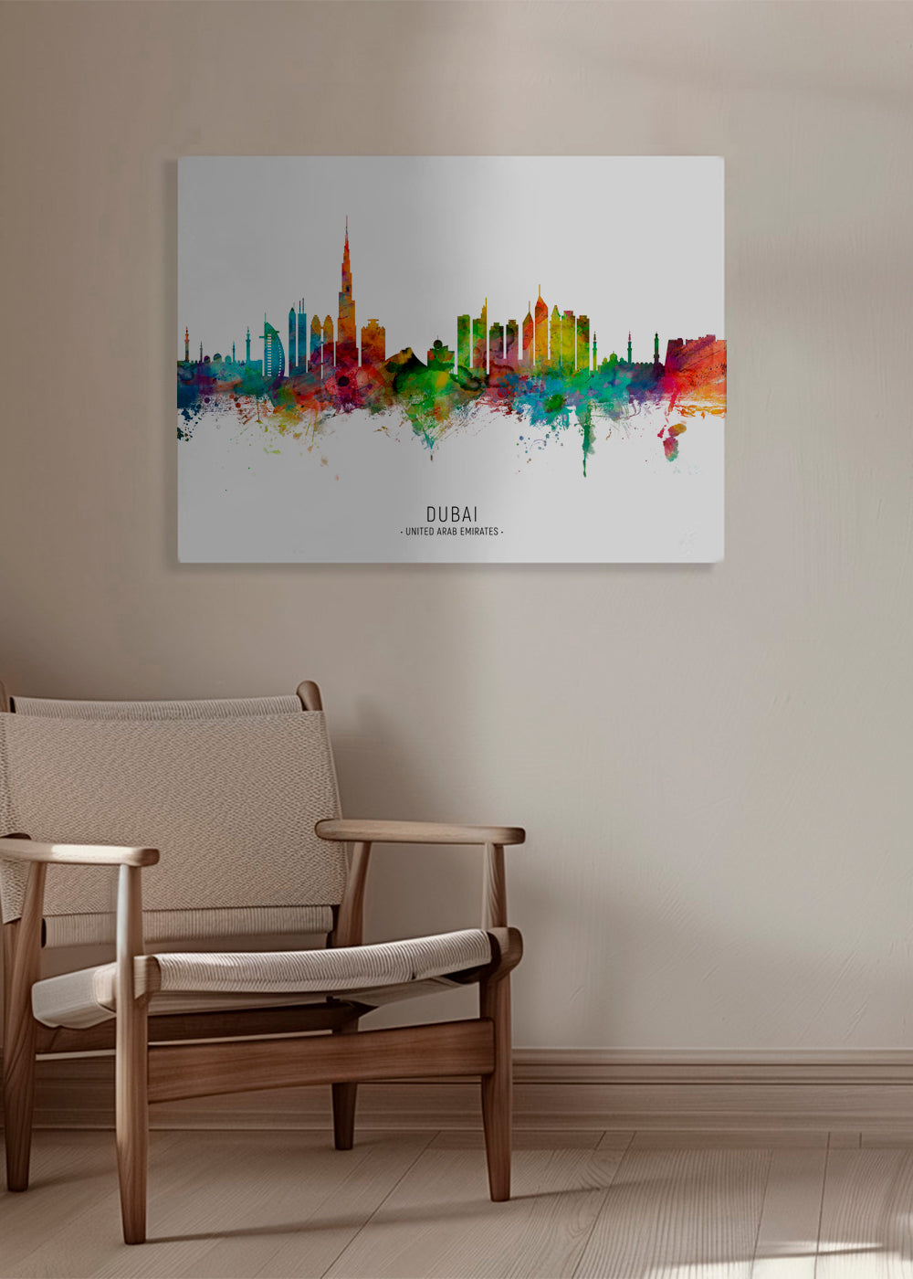 Dubai skyline multicolour