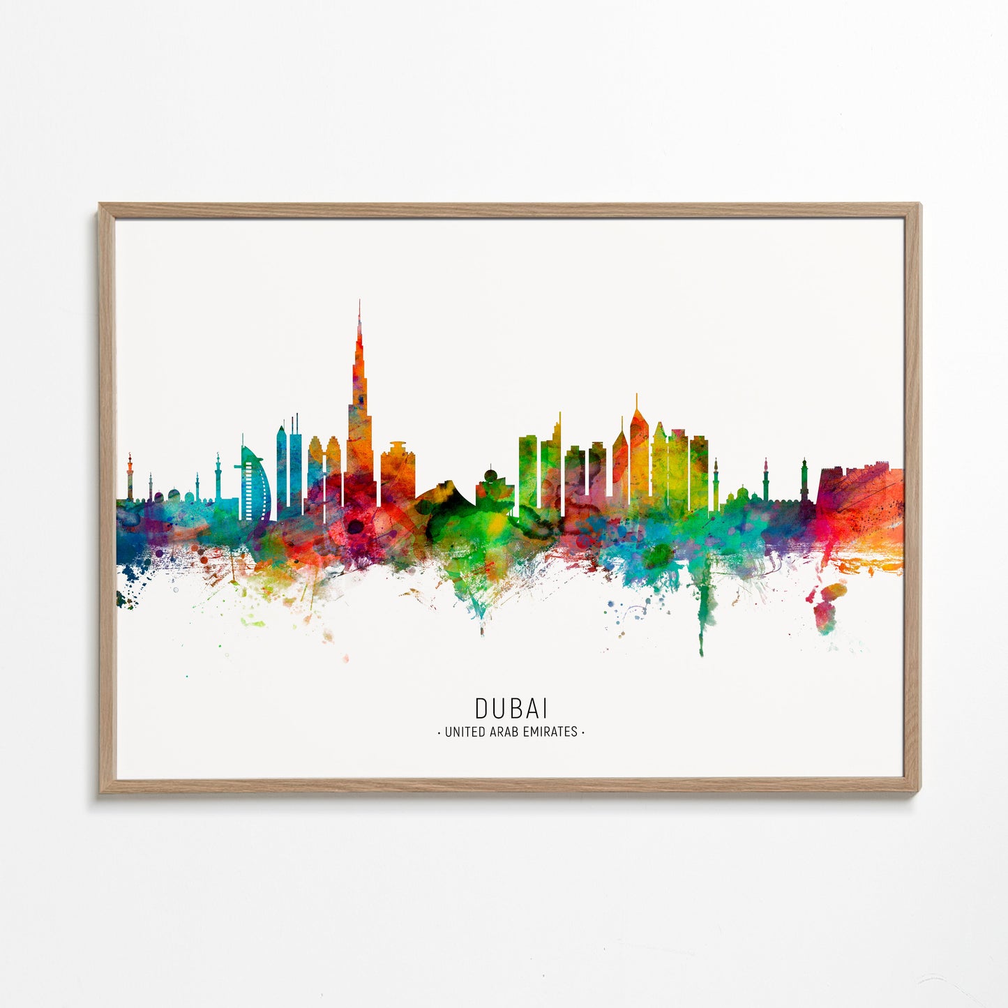 Dubai skyline multicolour