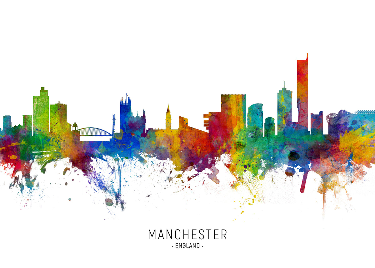 Manchester Skyline multicolor - Unframed art print