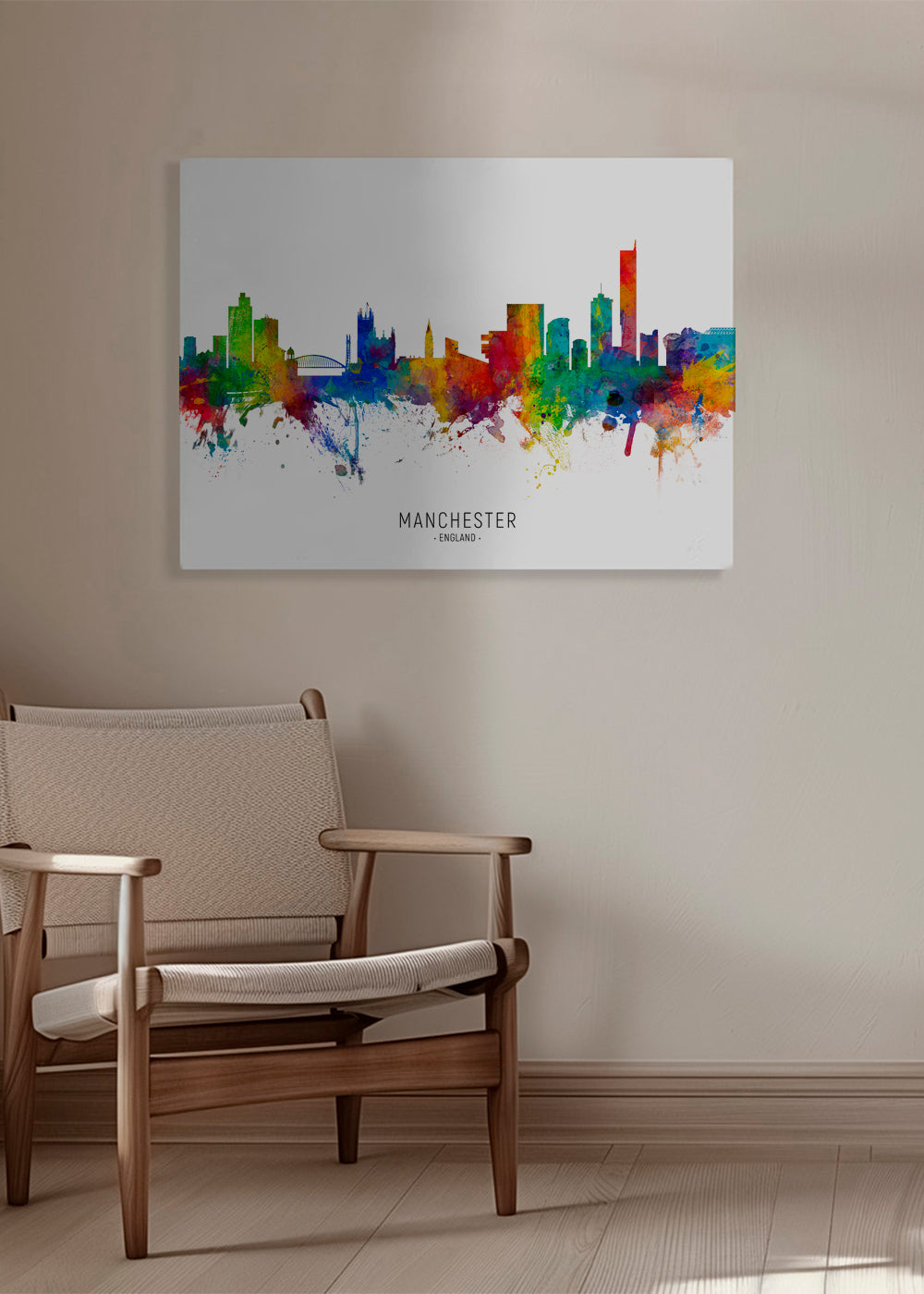Manchester skyline multicolour