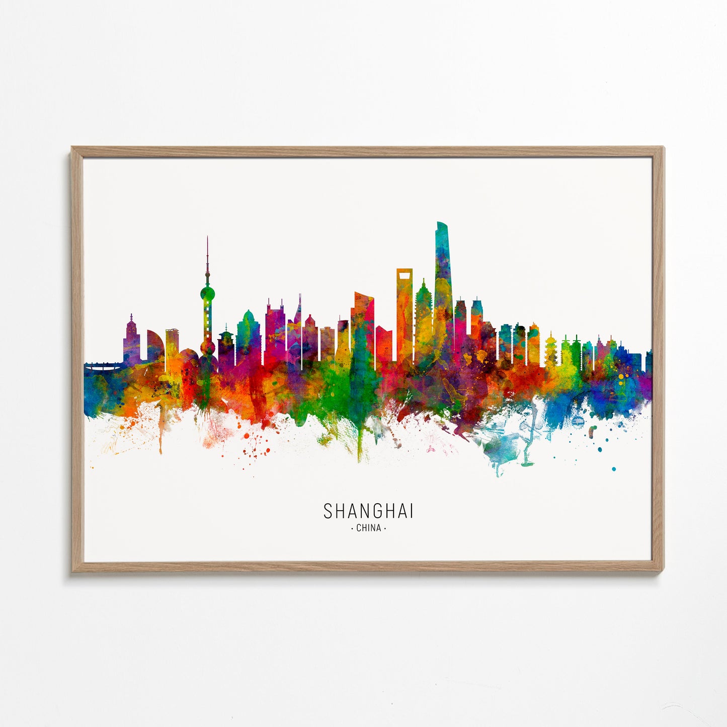 Shanghai skyline multicolour