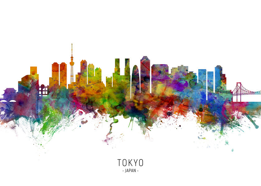 Tokyo skyline multicolour