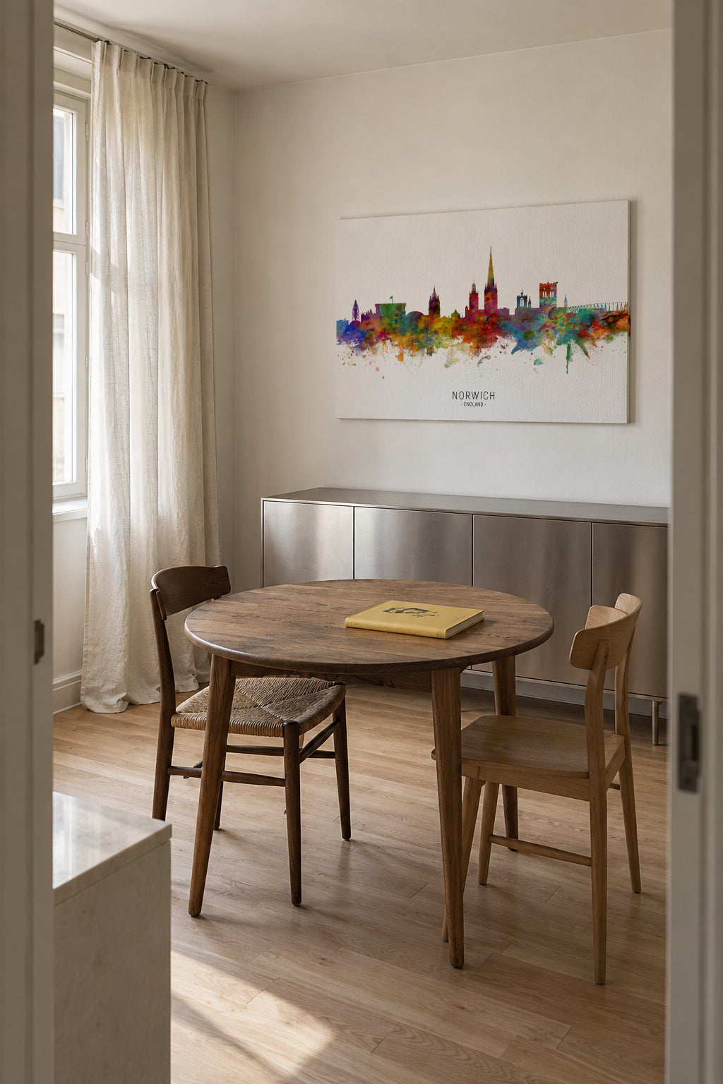 Norwich Skyline multicolor - Unframed canvas in an interior