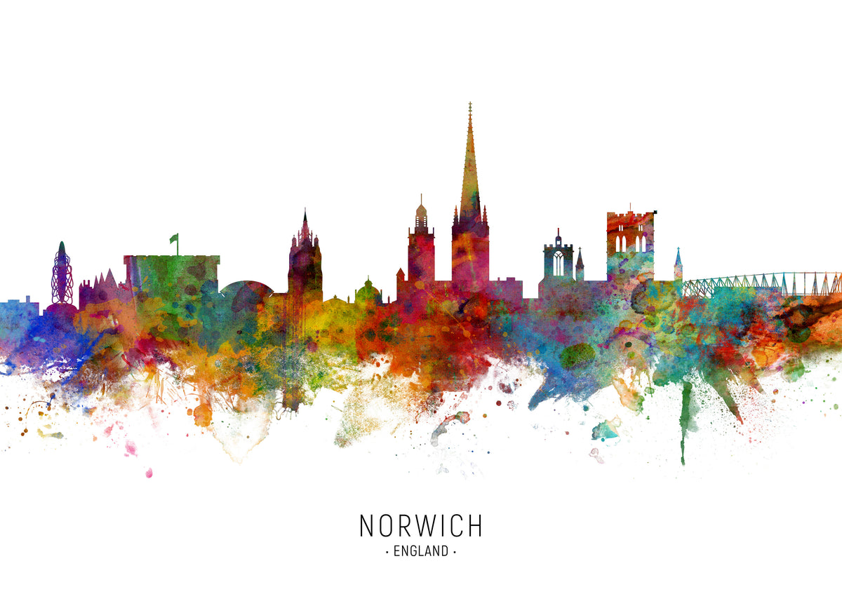 Norwich Skyline multicolor - Unframed art print