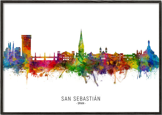 San Sebastián skyline multicolour