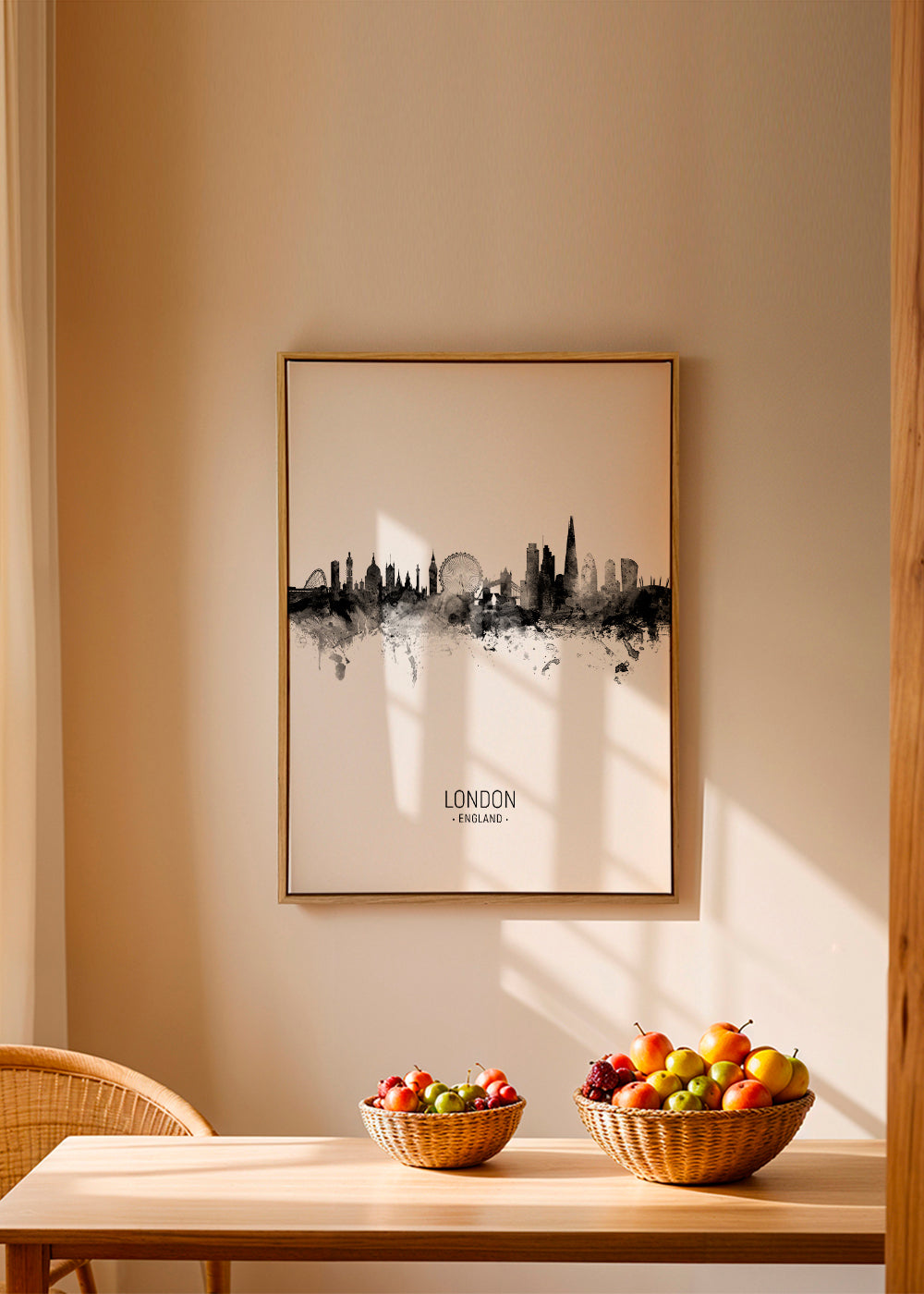 London skyline black and white