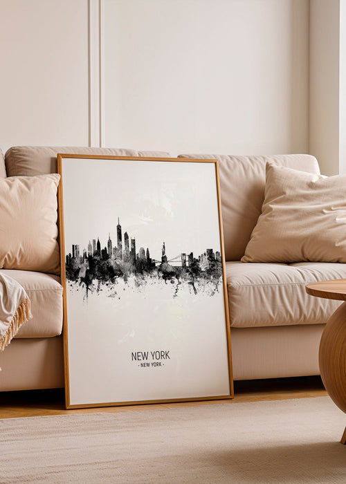 New York Skyline en blanco y negro