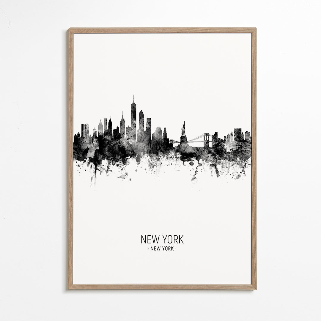 New York skyline black and white