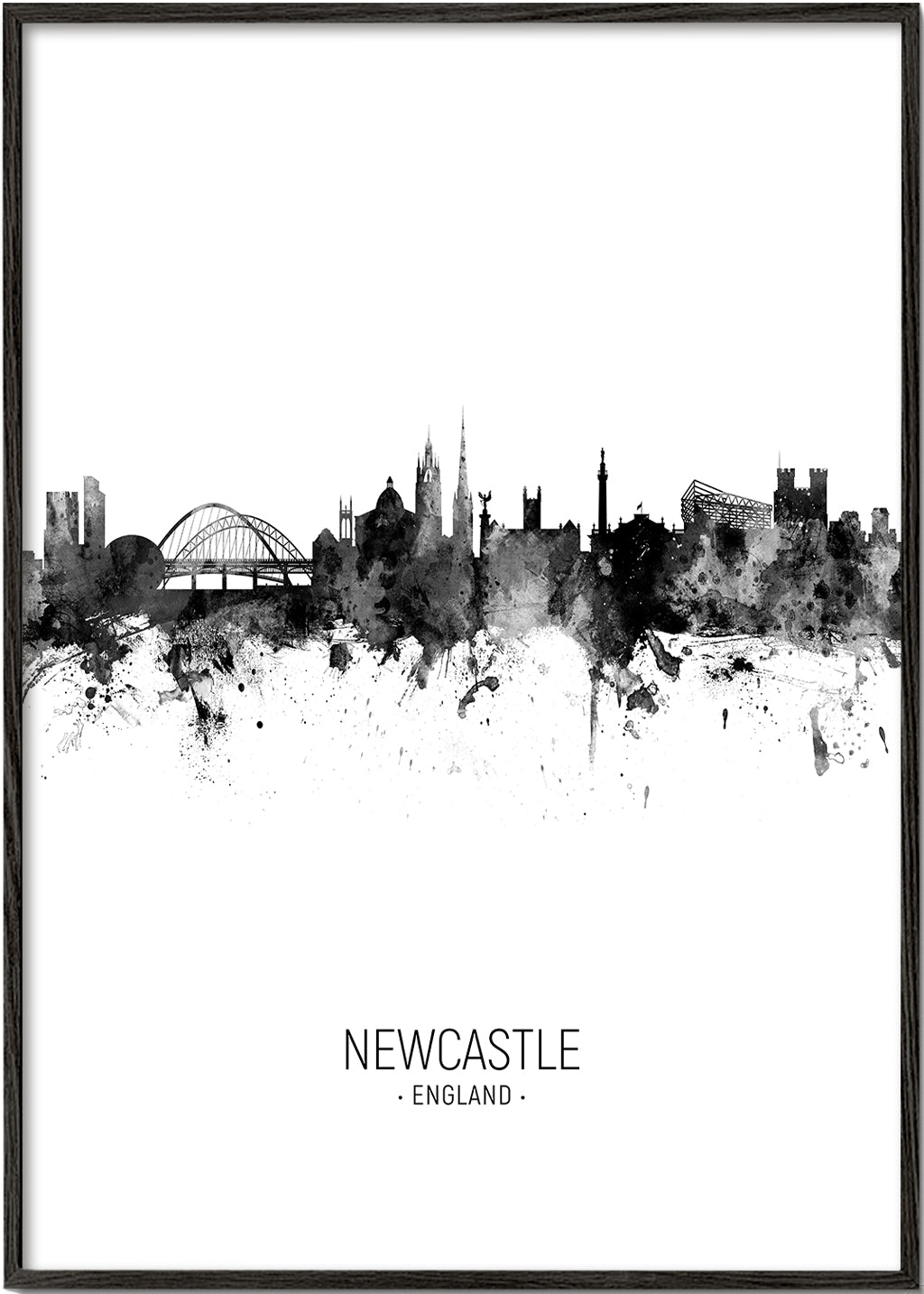 Newcastle skyline black and white
