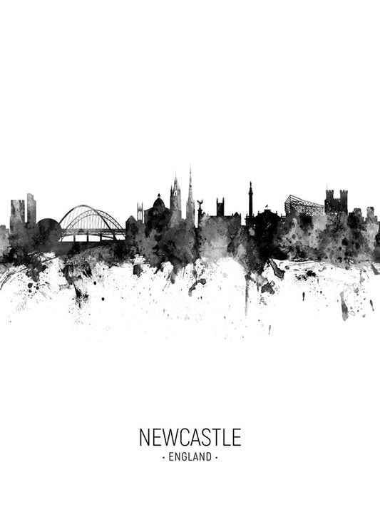 Newcastle skyline black and white
