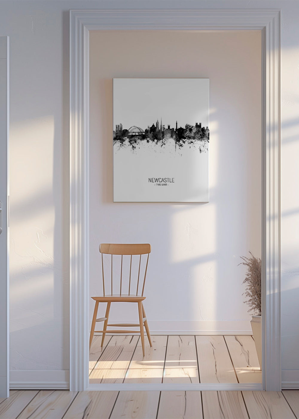 Newcastle skyline black and white