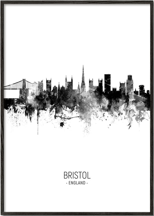 Bristol skyline black and white
