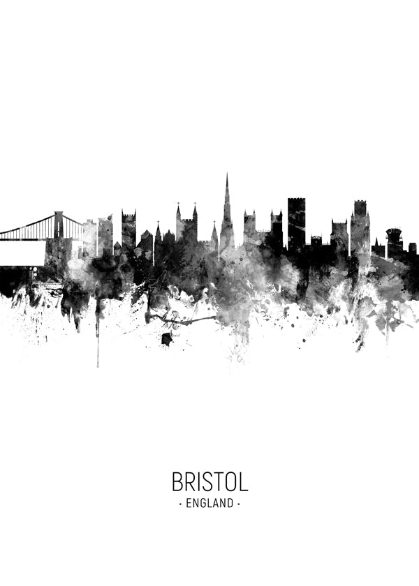 Bristol skyline black and white