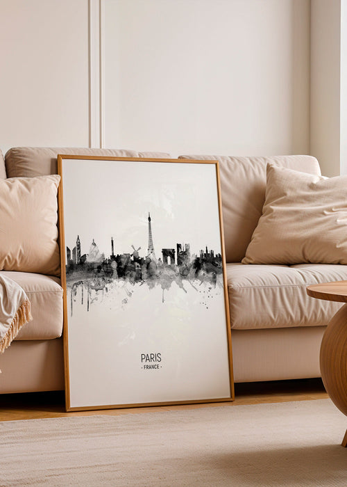 Paris Skyline en blanco y negro