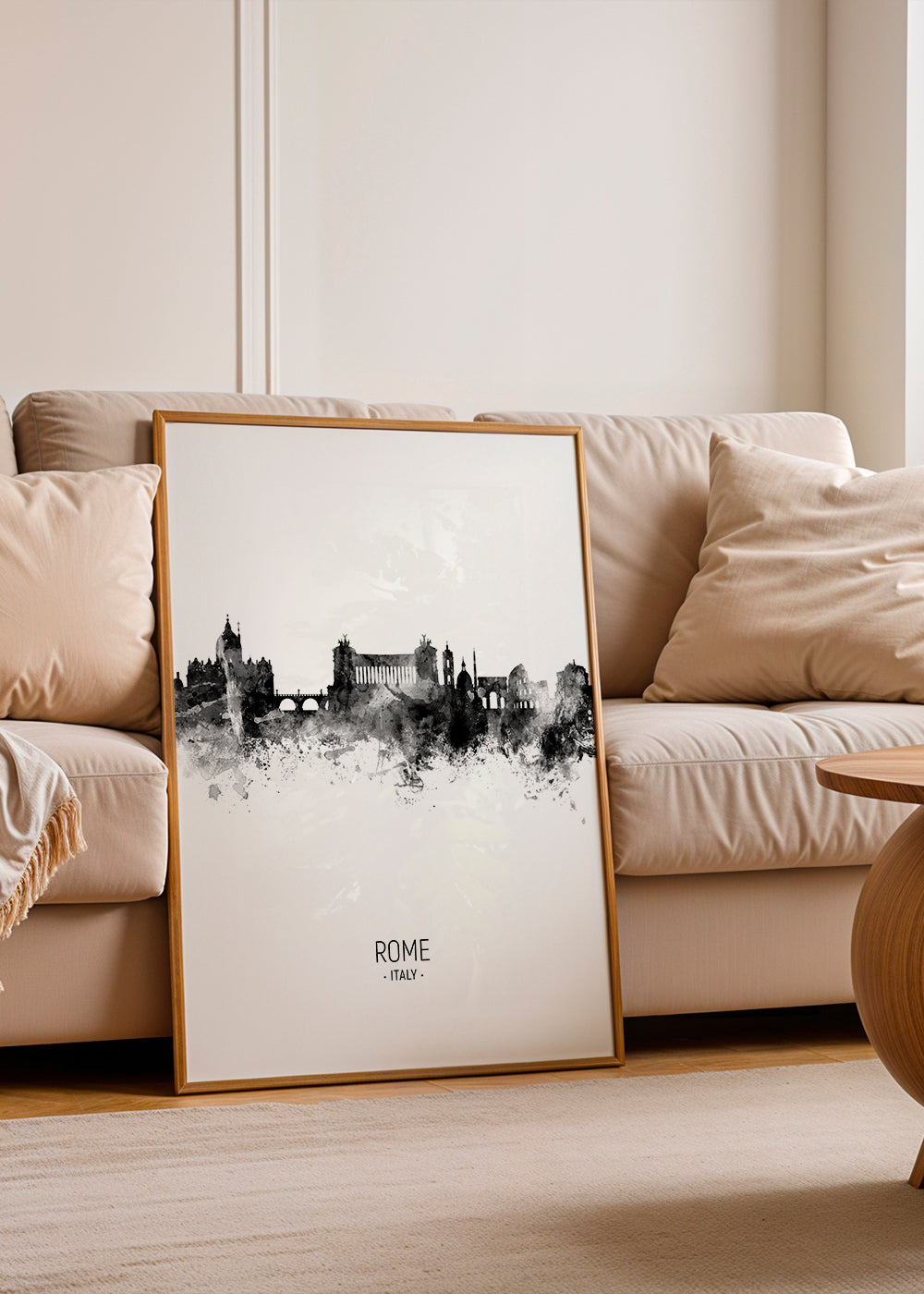 Rome skyline black and white