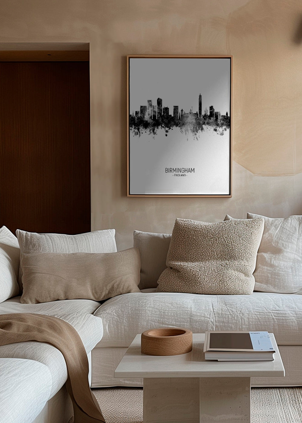 Birmingham skyline black and white