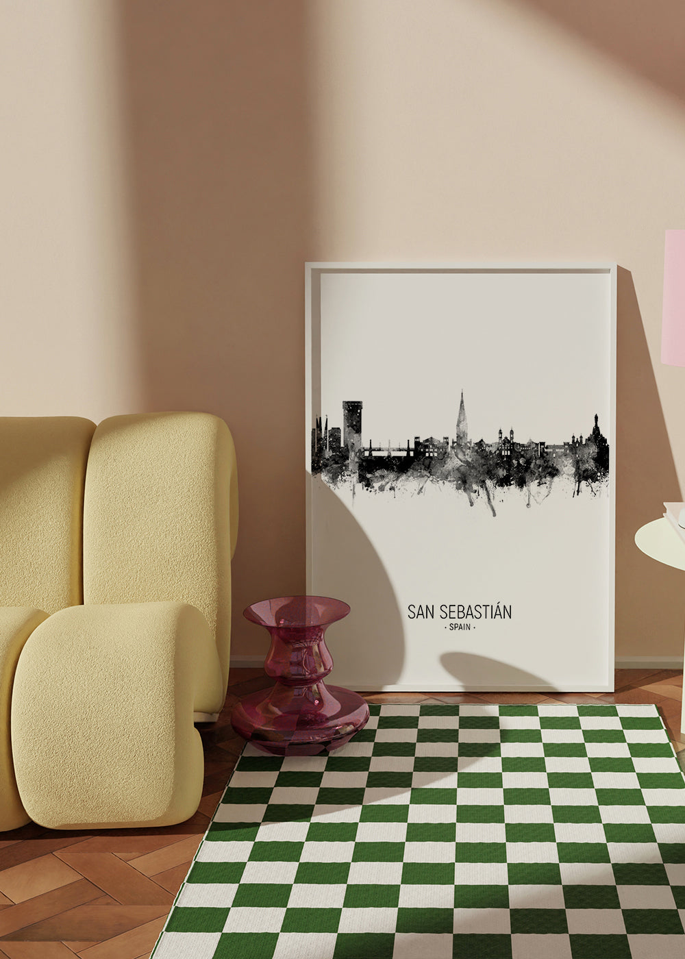San Sebastián skyline black and white