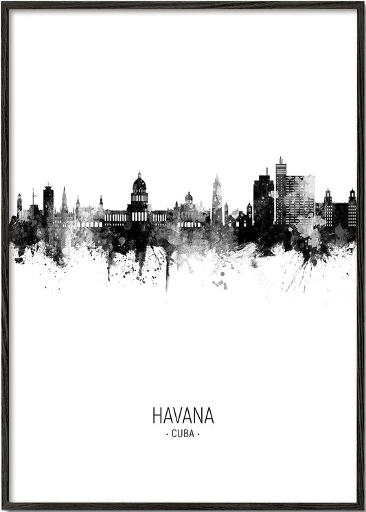 Havana skyline black and white
