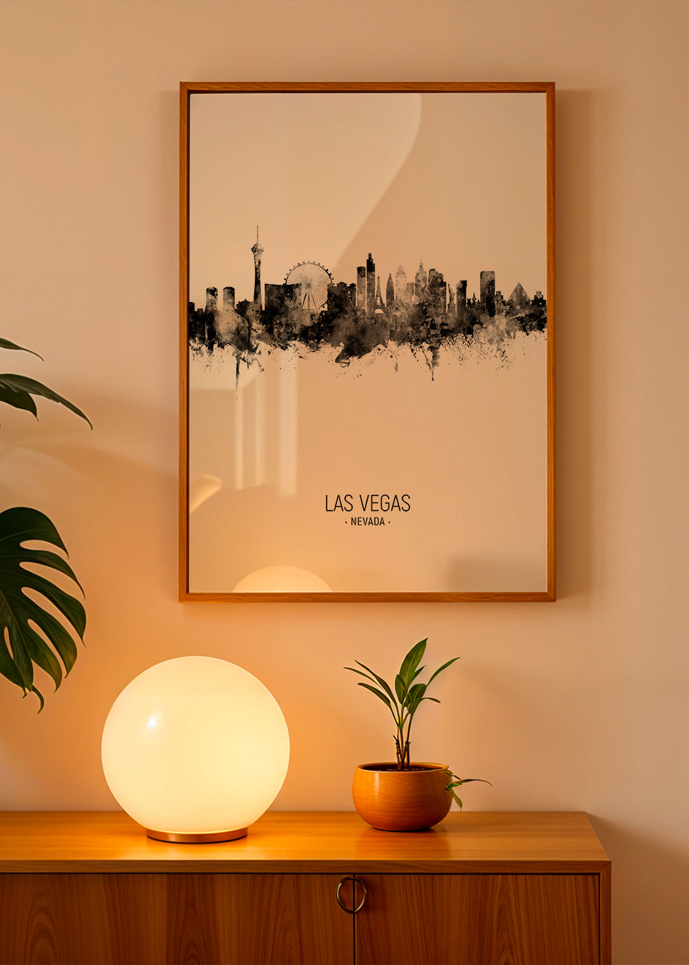 Las Vegas skyline black and white