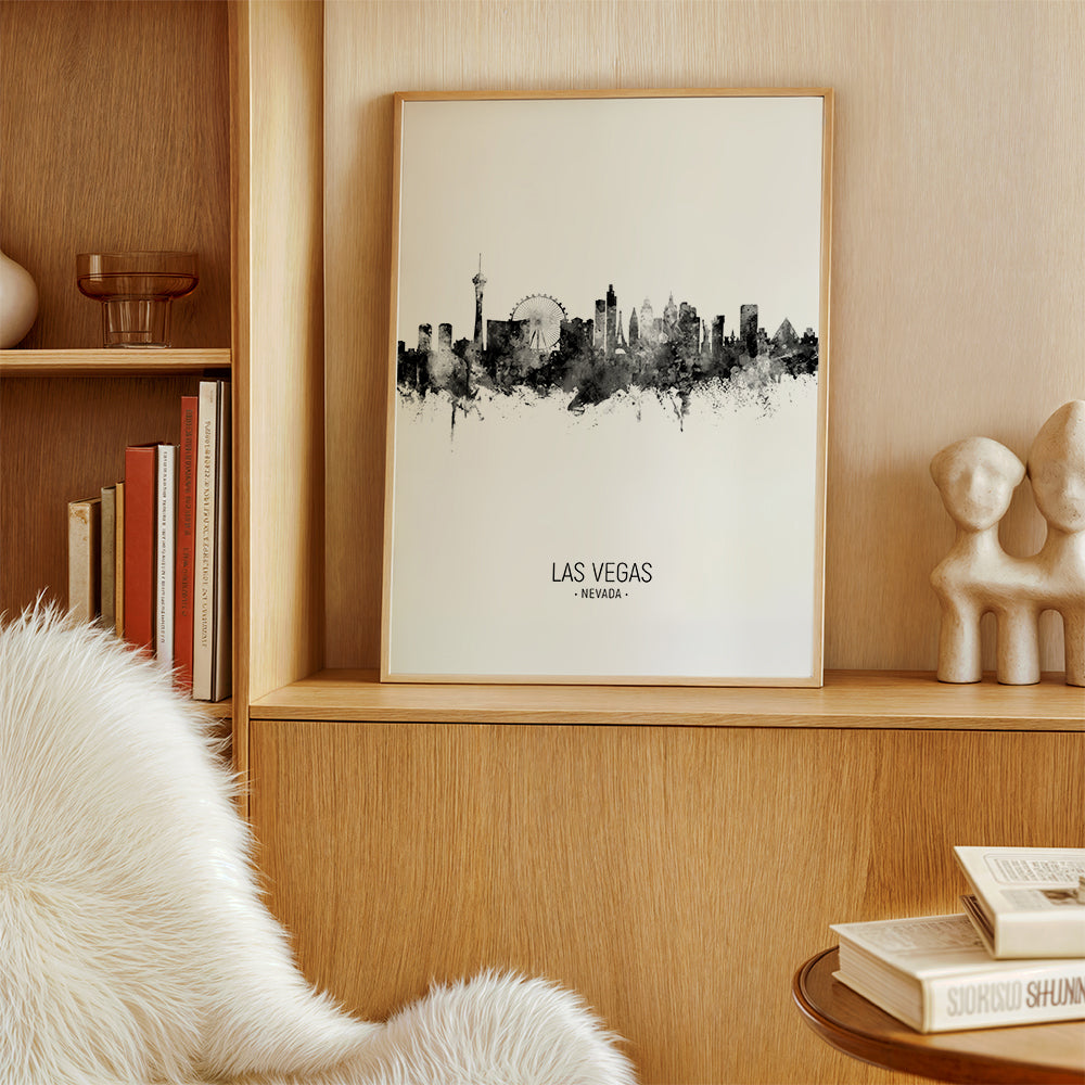 Las Vegas skyline black and white