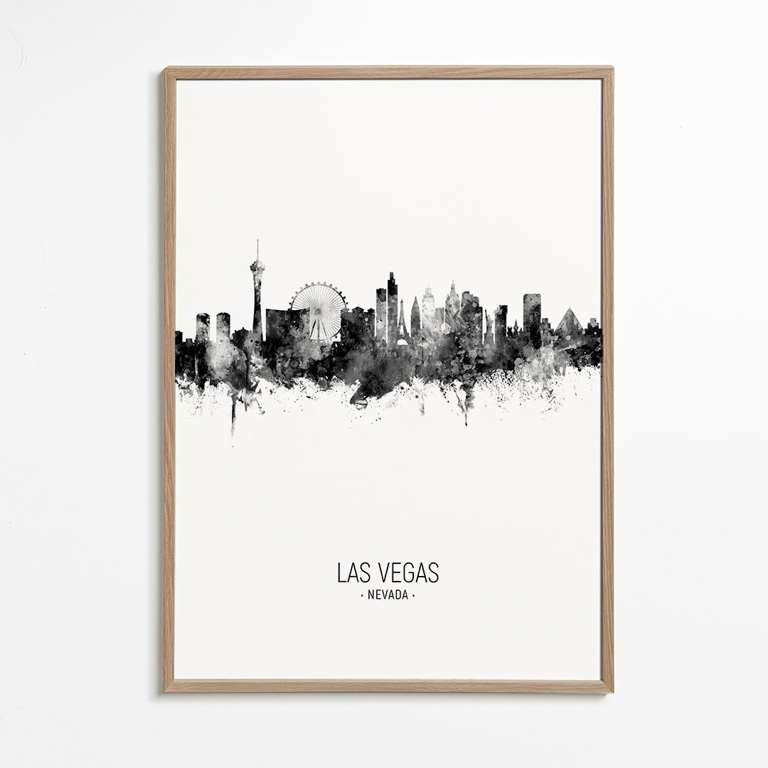 Las Vegas skyline black and white