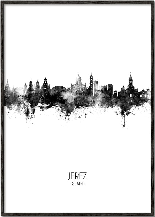 Jerez skyline black and white