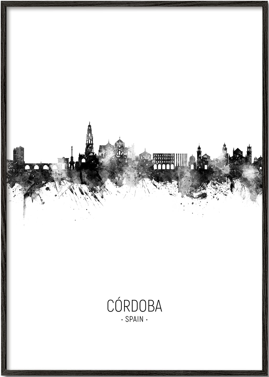 Córdoba skyline black and white