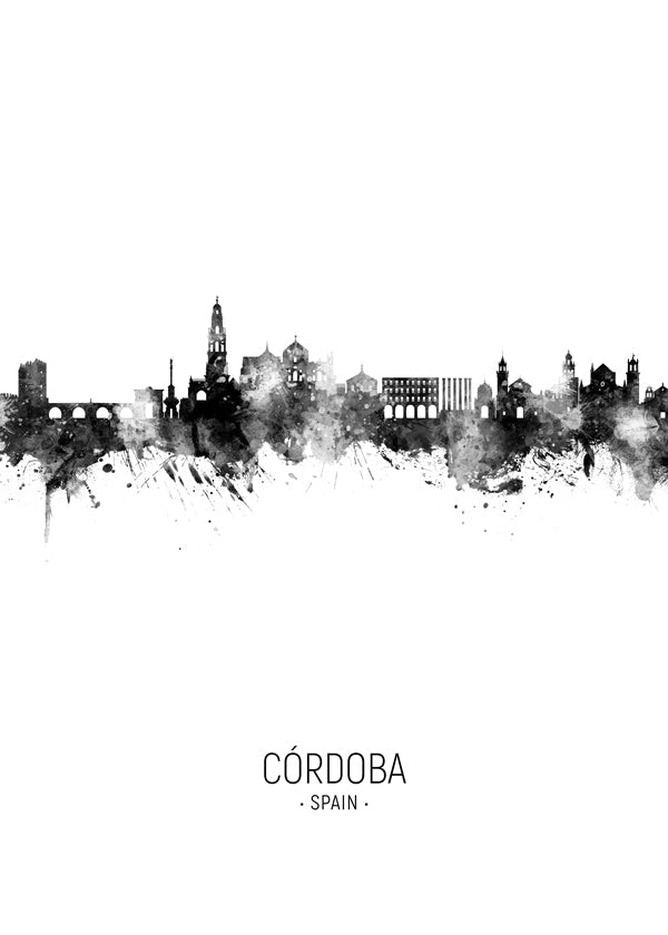 Córdoba skyline black and white