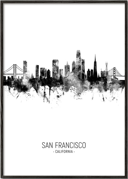 San Francisco skyline black and white