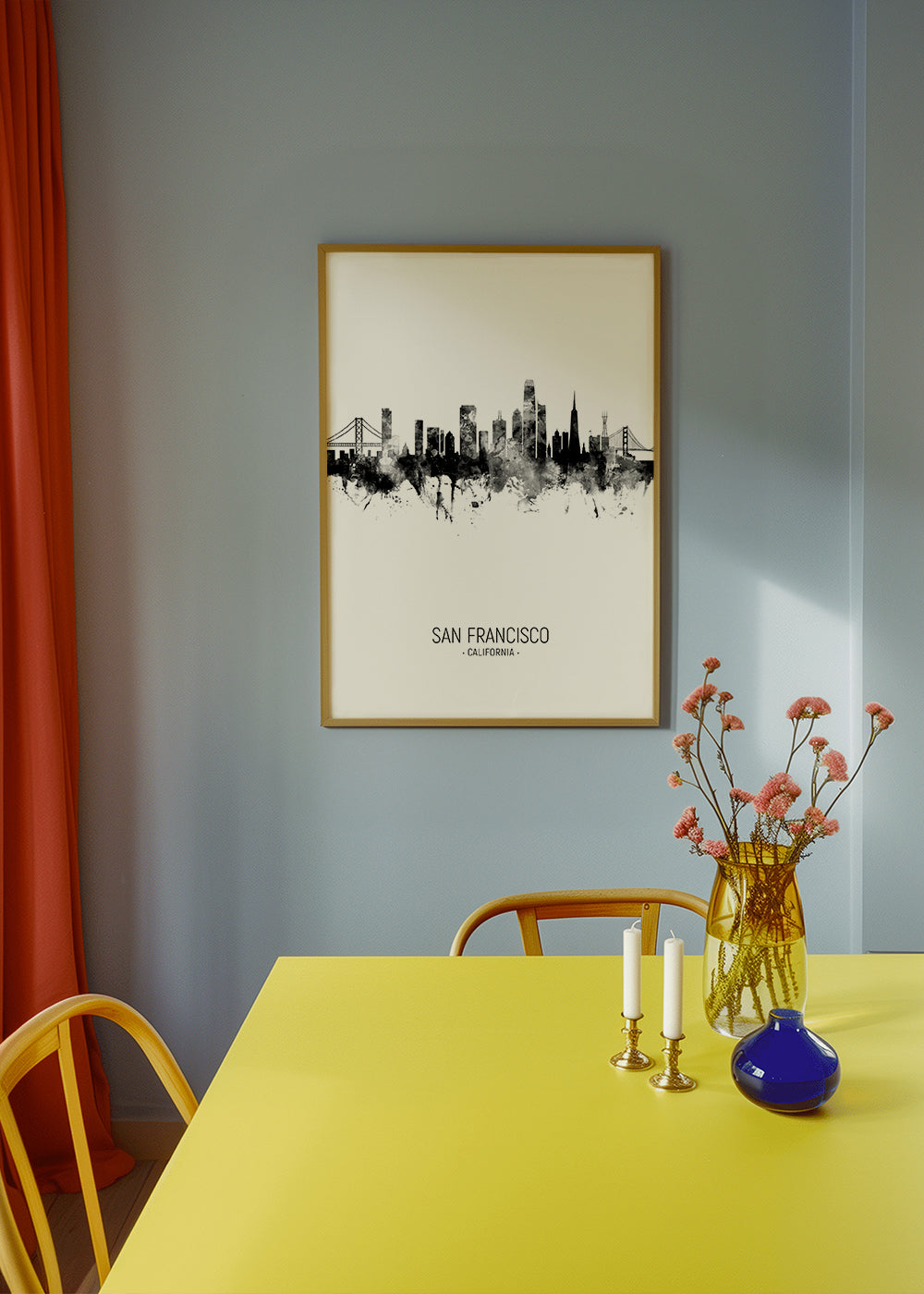 San Francisco skyline black and white