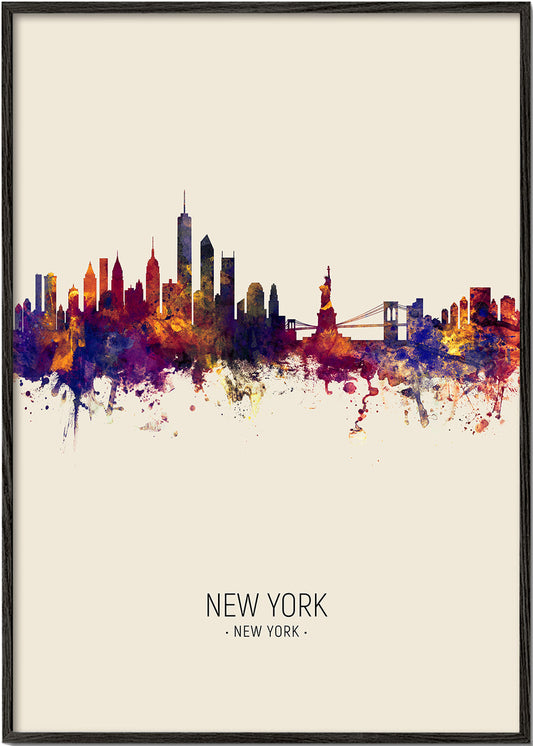 New York skyline beige