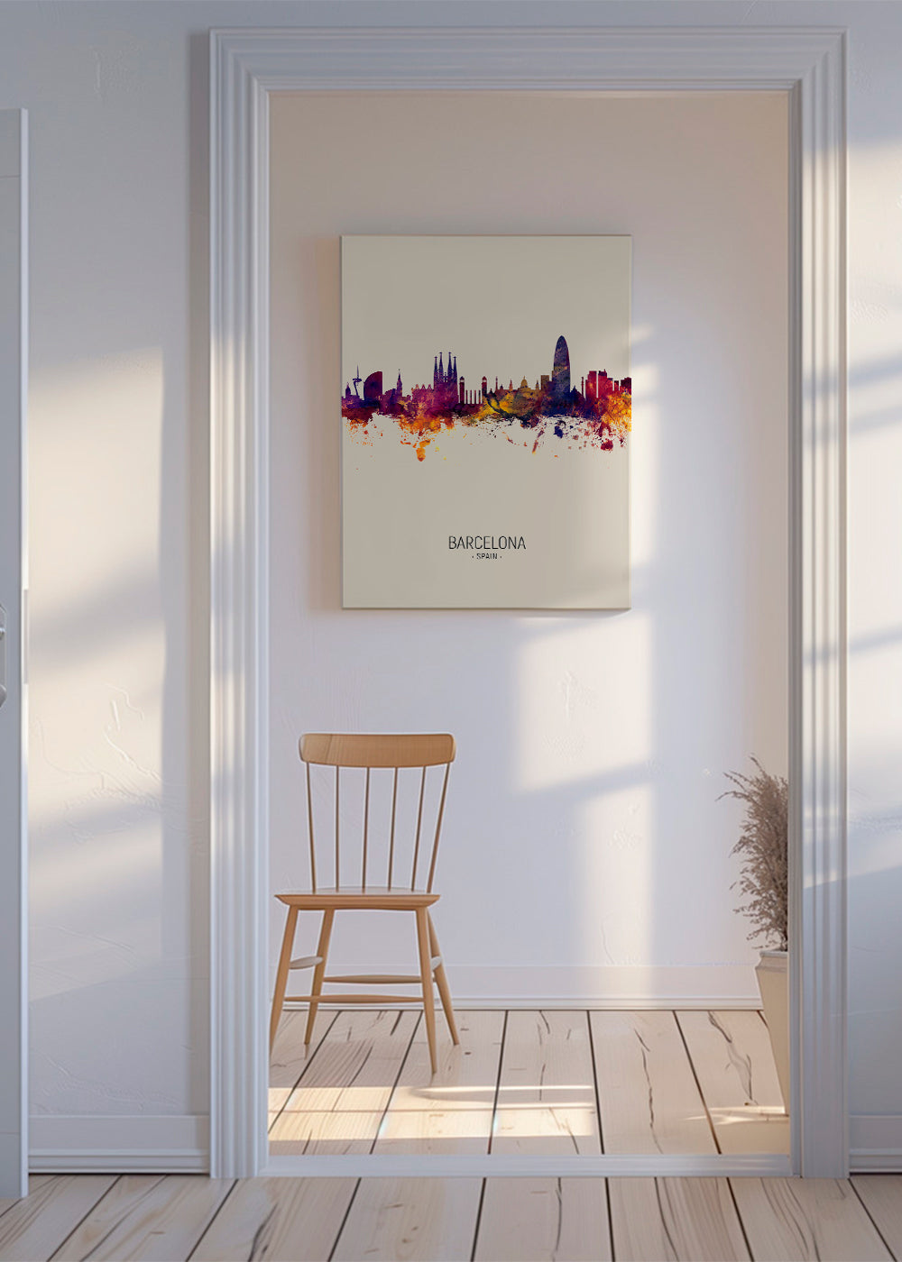 Barcelona skyline beige